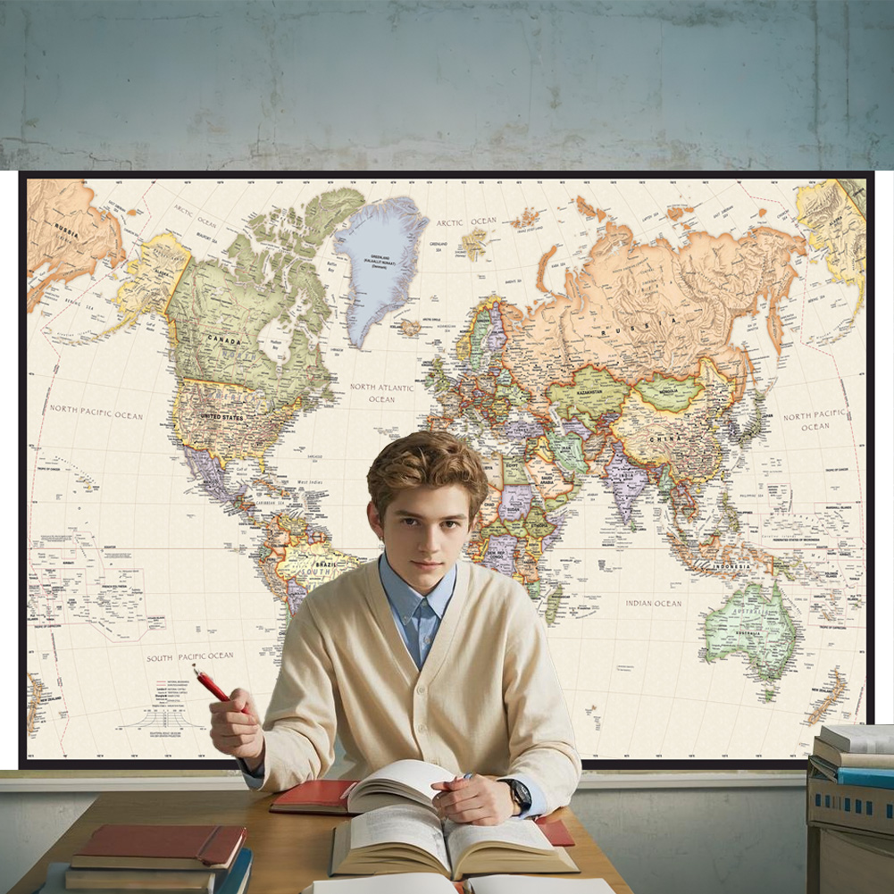 Star Map Poster - Affiche de carte du monde Vintage